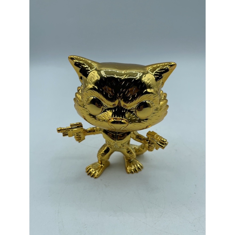 2018 Marvel Funko Pop #420 Gold Chrome Rocket Racoon Fye Exclusive Loose No Box